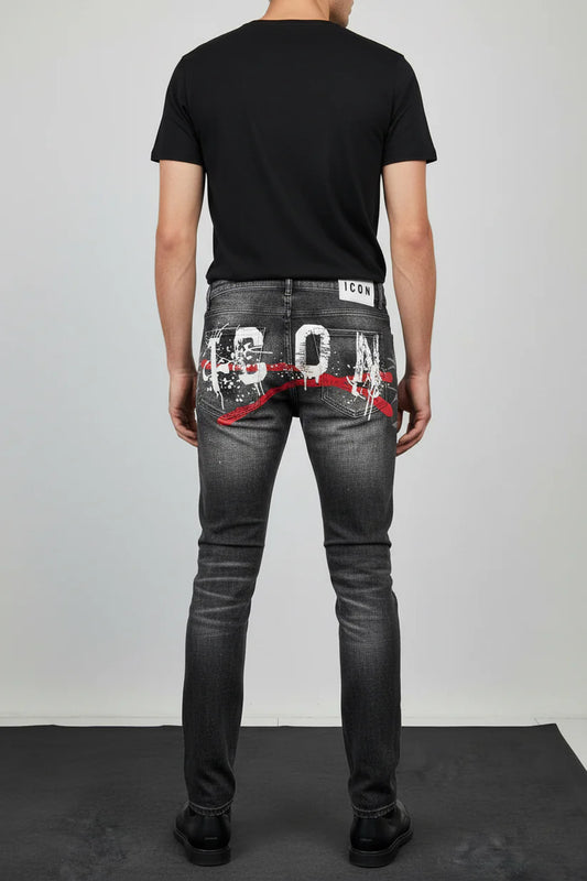 IUD021 DENIM C/STAMPA "X" SUL DIETRO ICON