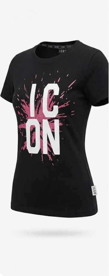 IDT012 T-SHIRT C/LOGO GLITTER ICON