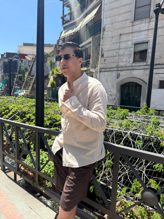 CAMICIA LINO COLLO COREANO