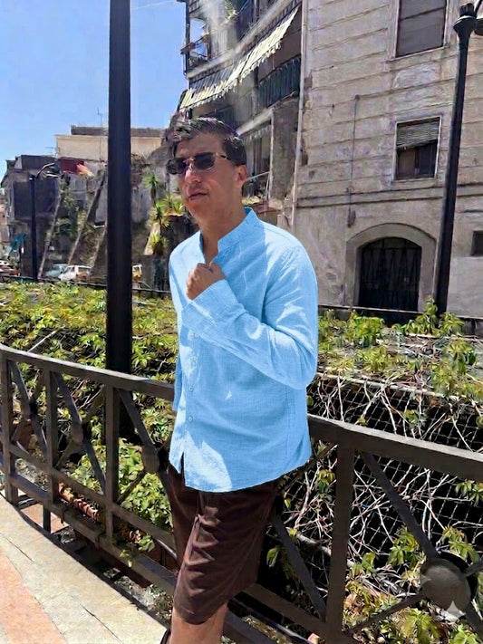 CAMICIA LINO COLLO COREANO